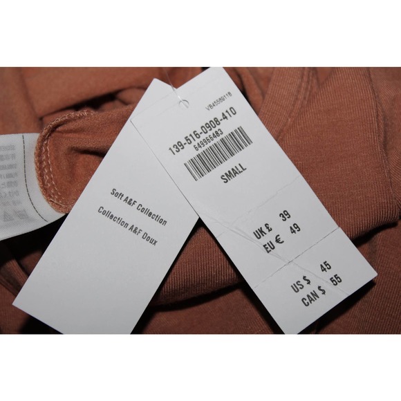 Abercrombie & Fitch Soft AF Collection Tan Brown Long Sleeve Bodysuit Size S NWT - Picture 5 of 6